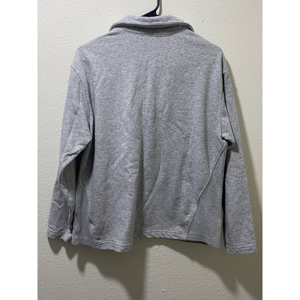 Time and Tru Womens Gray Split Neck Pullover Sweatshirt Top Size L 12-14 - Picture 7 of 11